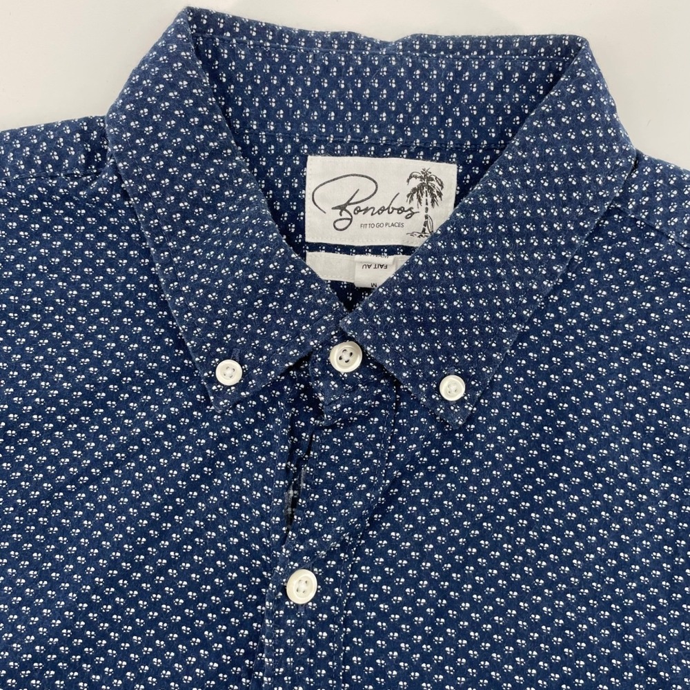 Bonobos Men's Size M Slim Fit Short Sleeve Button Down Shirt Geometric Print